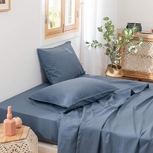 Miniatura 5 de Simple&Opulence Juego de 2 fundas de almohada de lino estilo básico 55% lino europeo 45% mezcla de algodón de color sólido, tamaño Queen estándar 20