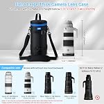 Étui de caméra ultra large pour Canon RF 200-800mm F6.3-9 est pour Nikon 180-600mm/600mm F6.3 pour Sony 200-600mm Zoom avec Hood & Teleconverte d'objectif inversé,Fits Lentilles Inférieures à 5,5x14,6(D x L)