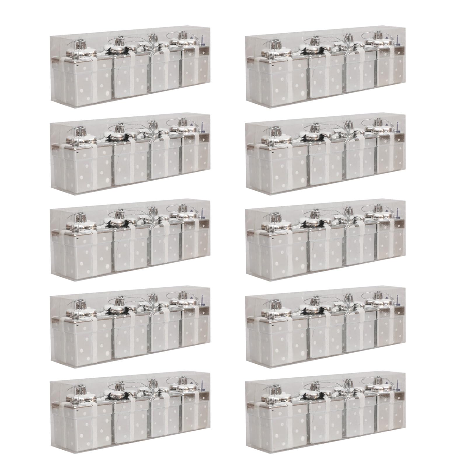 Buxuaaaa 6Cm Silver Festival Miniature Hanging Gifts Boxes Assorted Miniature Gifts Box Tree Hanging Decorations For Festival Season Parties Decors