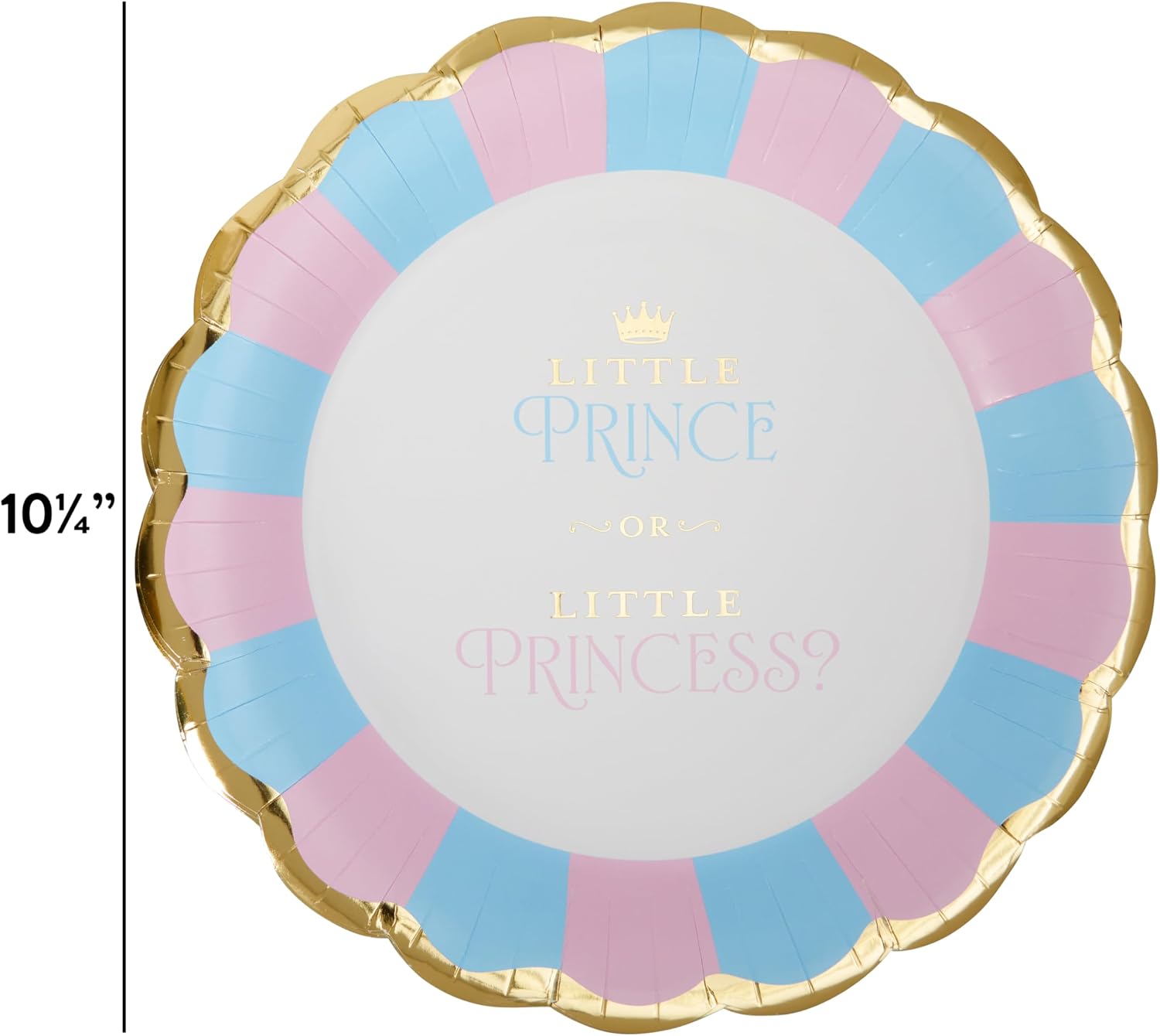 C.R. Gibson Gender Reveal Dinner Plates - Die Cut Foil, Elegant Plates for Gender Reveal Celebrations