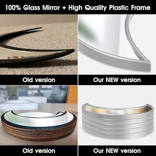 Miniatura 10 de Juego de espejos de fase lunar de cristal, espejo de pared bohemio, nunca distorsionado, bohemio, para colgar en la pared, espejo luna, decoración