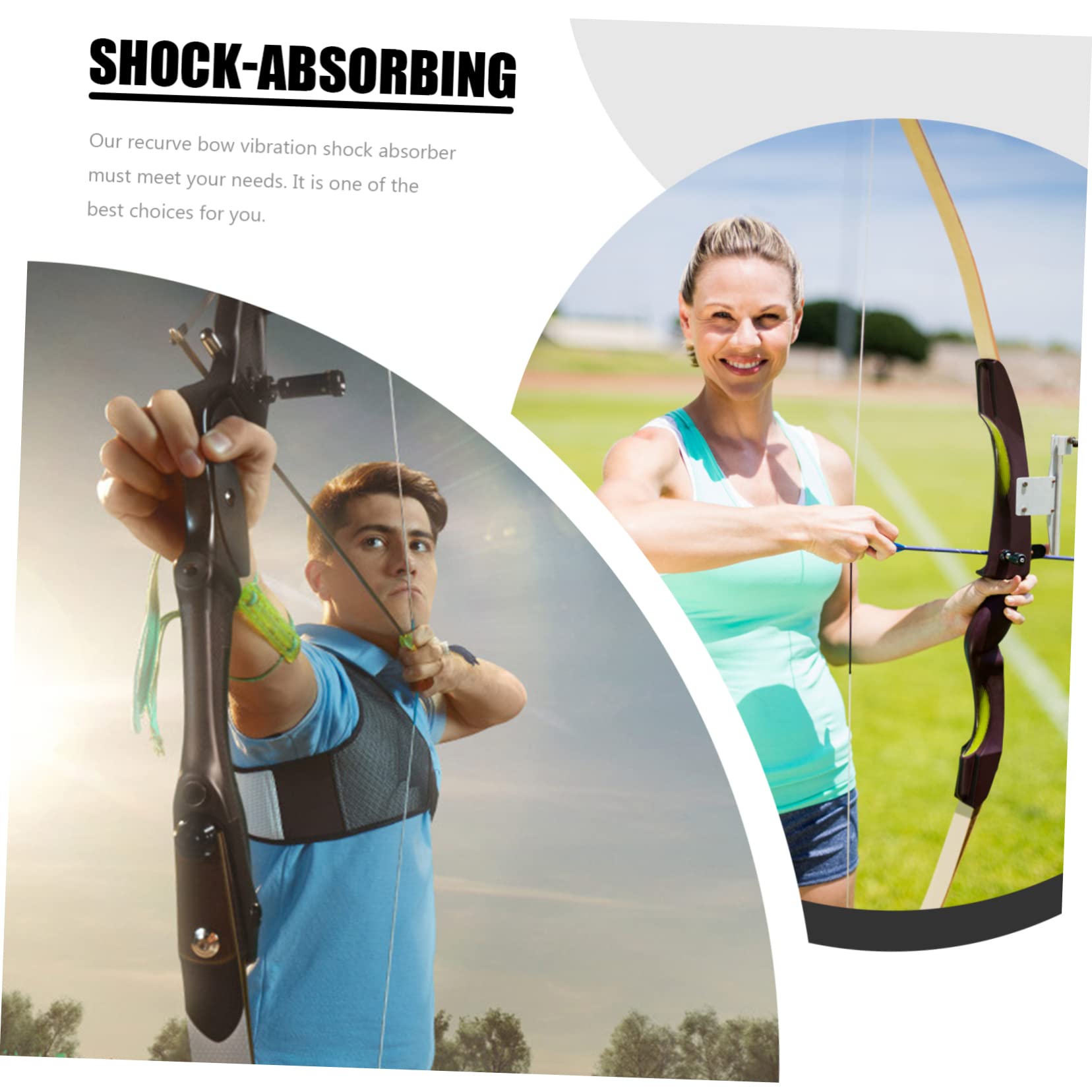 Kisangel 3sets Stabilizer Rubber Bow Vibration Damper Arrow Absorber Hunting Accessory Self-Adhesive 2pcs*3