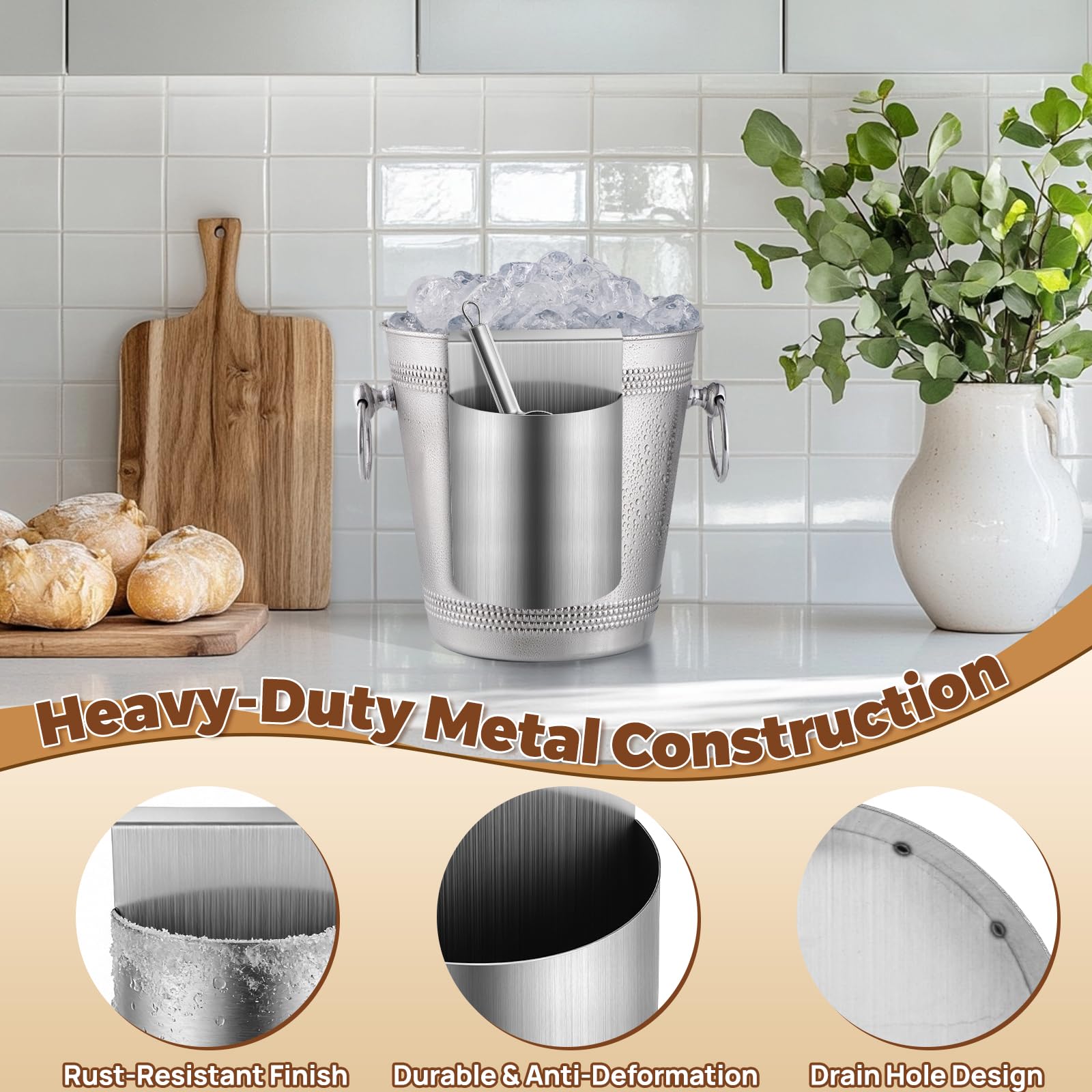 PRETYZOOM Eisschaufel-Halter, robuste Schaufel, Hängeorganizer für Kühlschrank, Regal, Eismaschine, Schaufelhalter, Eisen, 16 cm, Silber für Zuhause, Supermarkt
