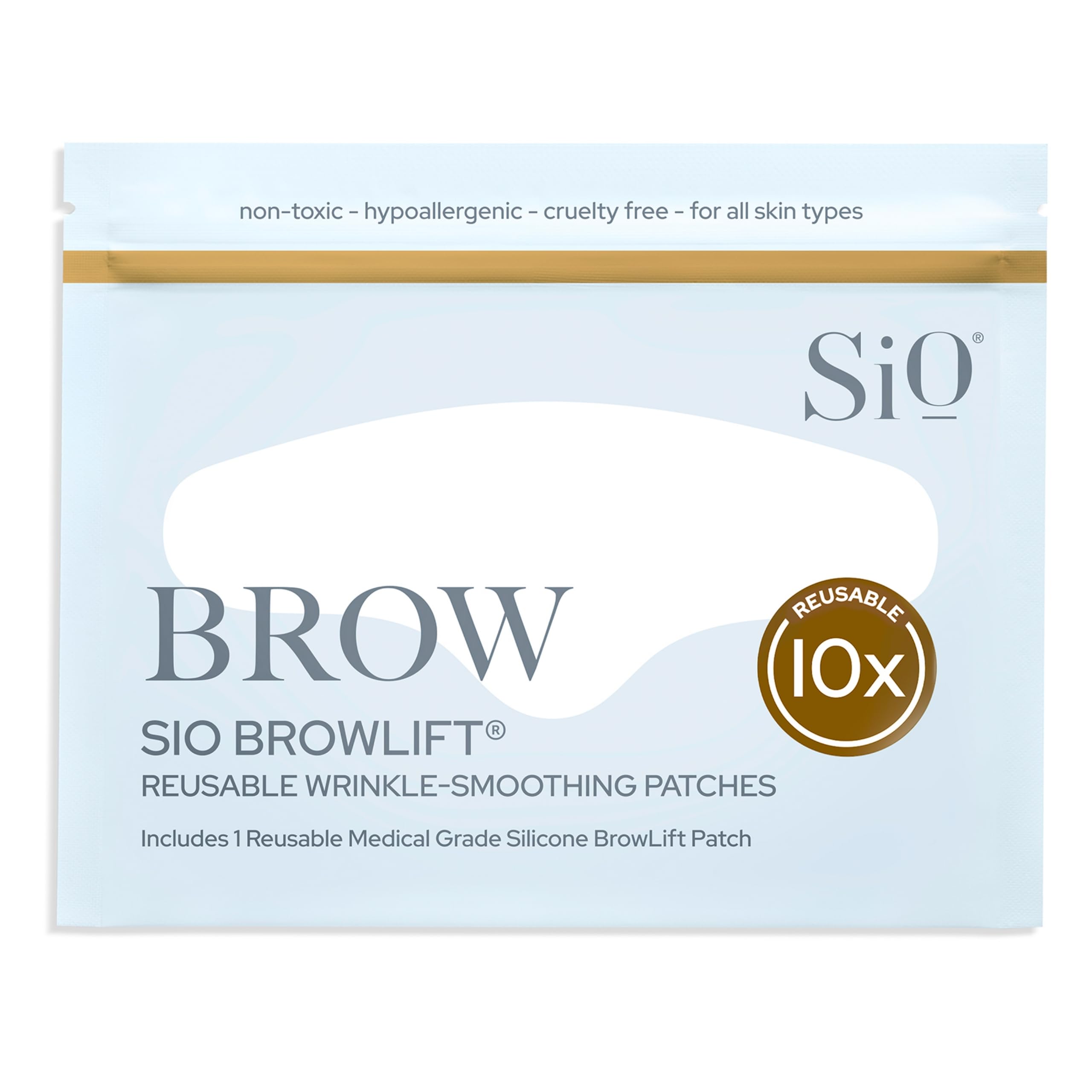 SiO Beauty Mid-Brow 11's Lift - Wrinkle-Smoothing, Medical-Grade Silicone Patches for Fine Lines - Reusable Up to 10x - Cruelty-Free & Eco-Friendly Beauty Patches for Between Eyebrows - 2 Patches
