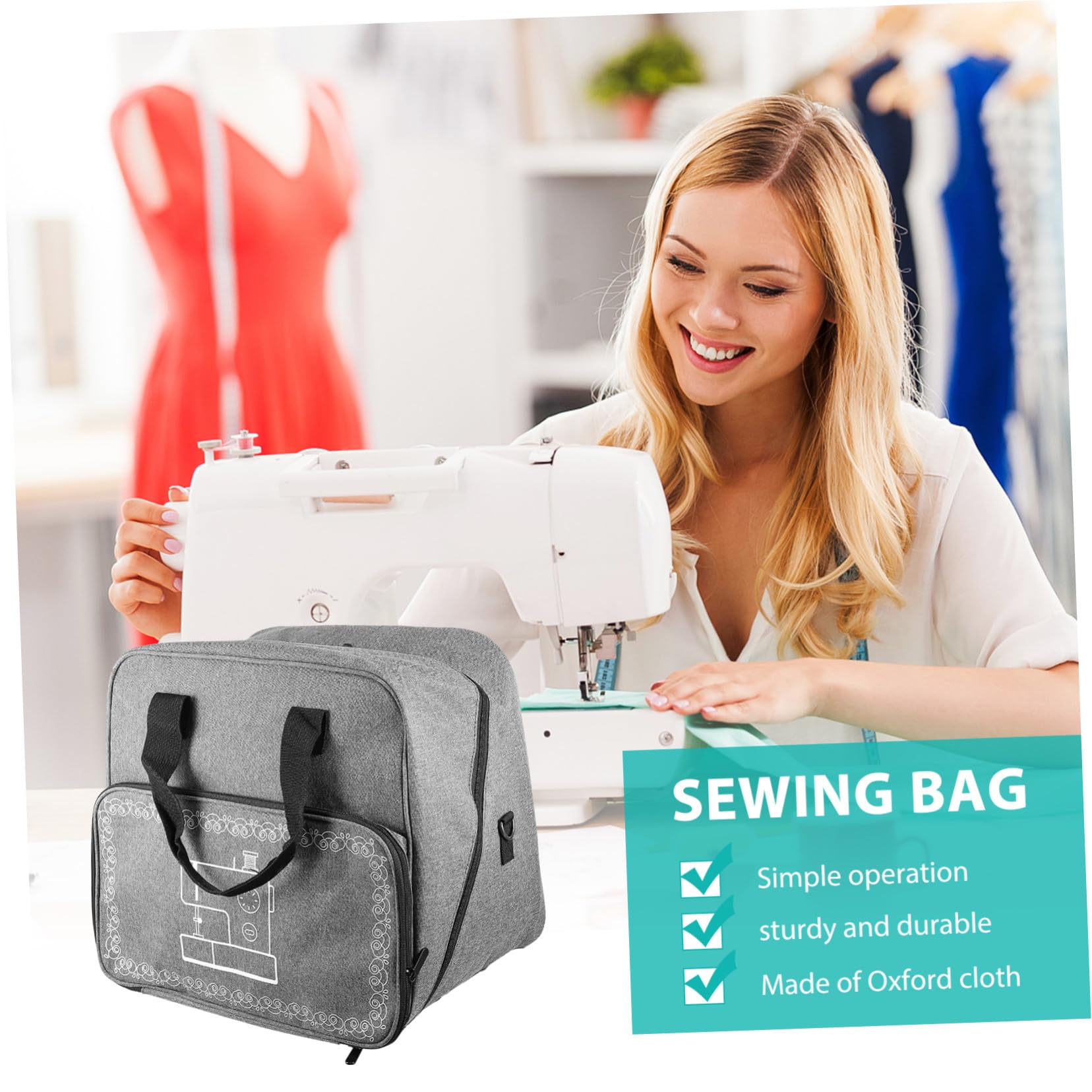 Sewroro Sac De Rangement pour Machine à Coudre Oxford Étui De Voyage Portable avec Poignée pour Ranger Outils De Couture Et Accessoires