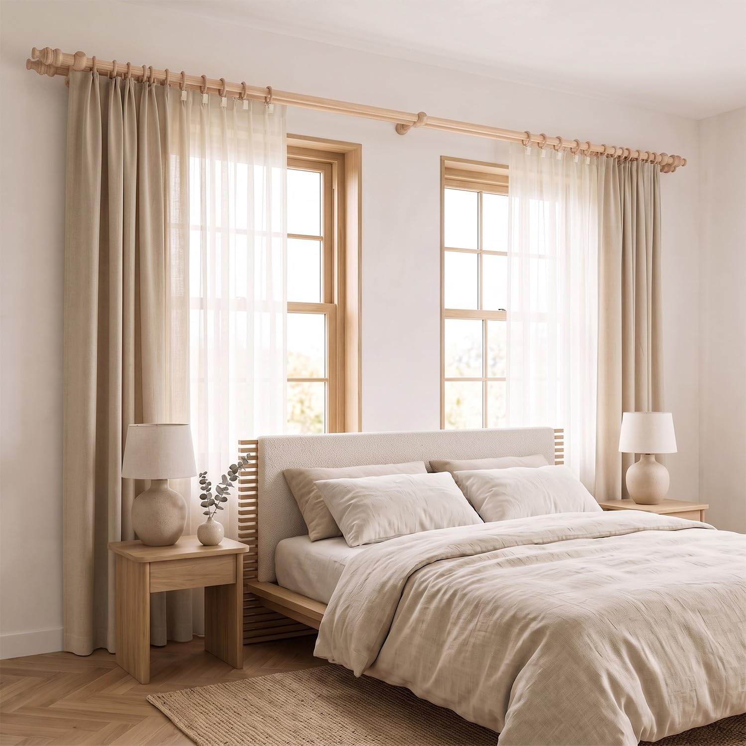 Mon Mobilier Design CRIS Tringle en Bois Ø 28 mm Pin Double 200 cm