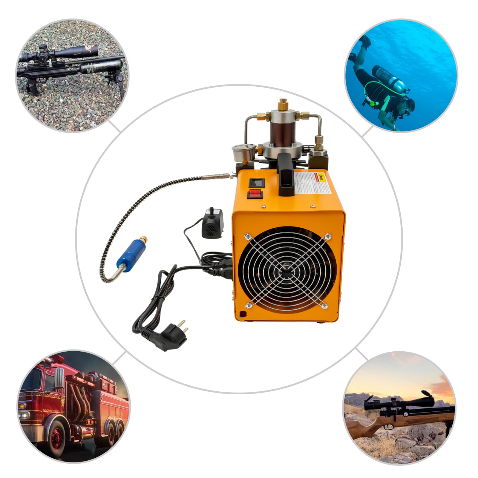 Sprężarka wysokociśnieniowa 1800 W | przenośna wysokociśnieniowa pompa powietrza M10 i elektryczna sprężarka powietrza PCP do 100 l | 2800 obr./min 75 dB | do pistoletu do paintballu, butli do