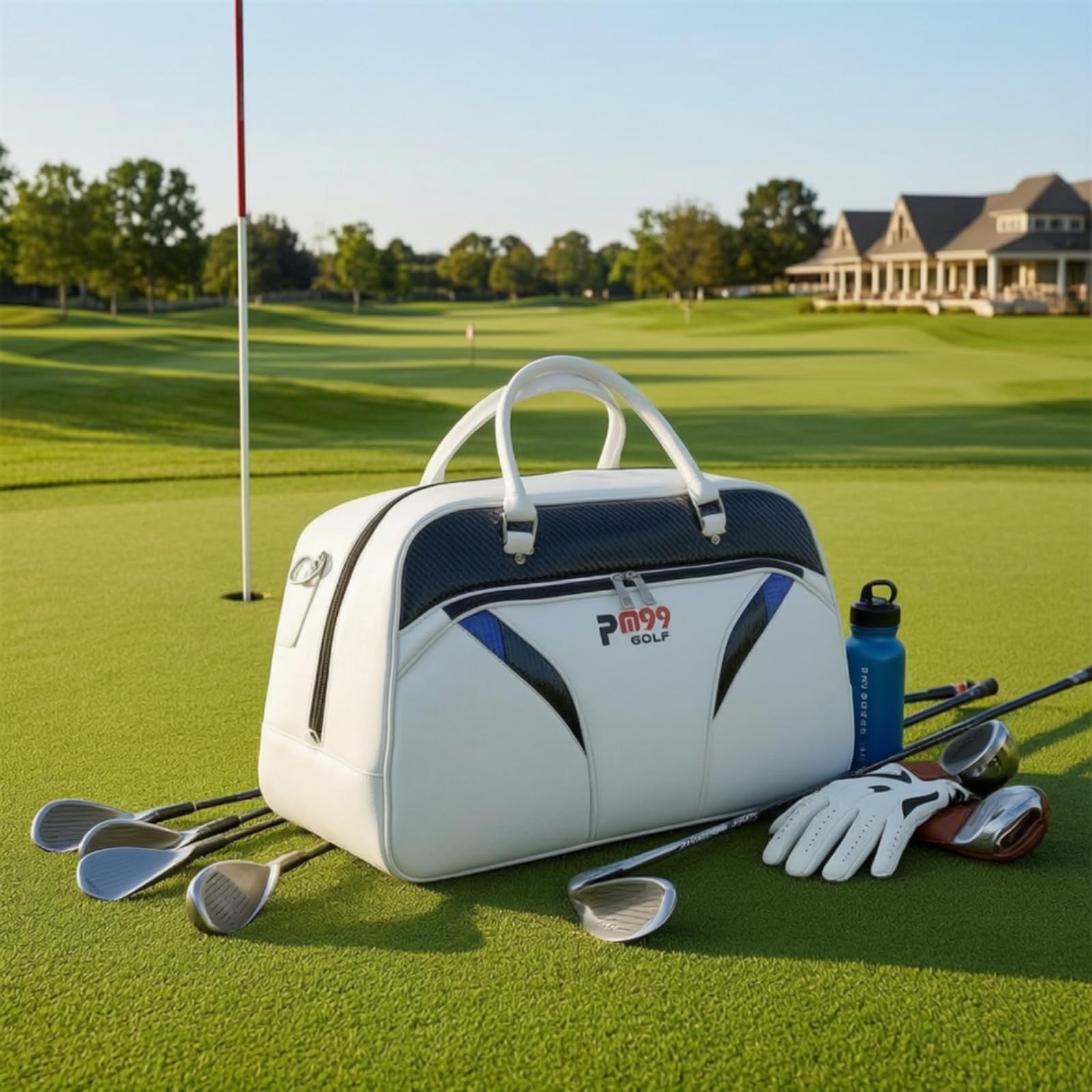 rockible Custodia da Golf da Esterno Borsa da Viaggio Sportiva Borsa Porta Attrezzatura Borsa Trasporto Accessori in Pelle PU con Maniglie Resistenti E