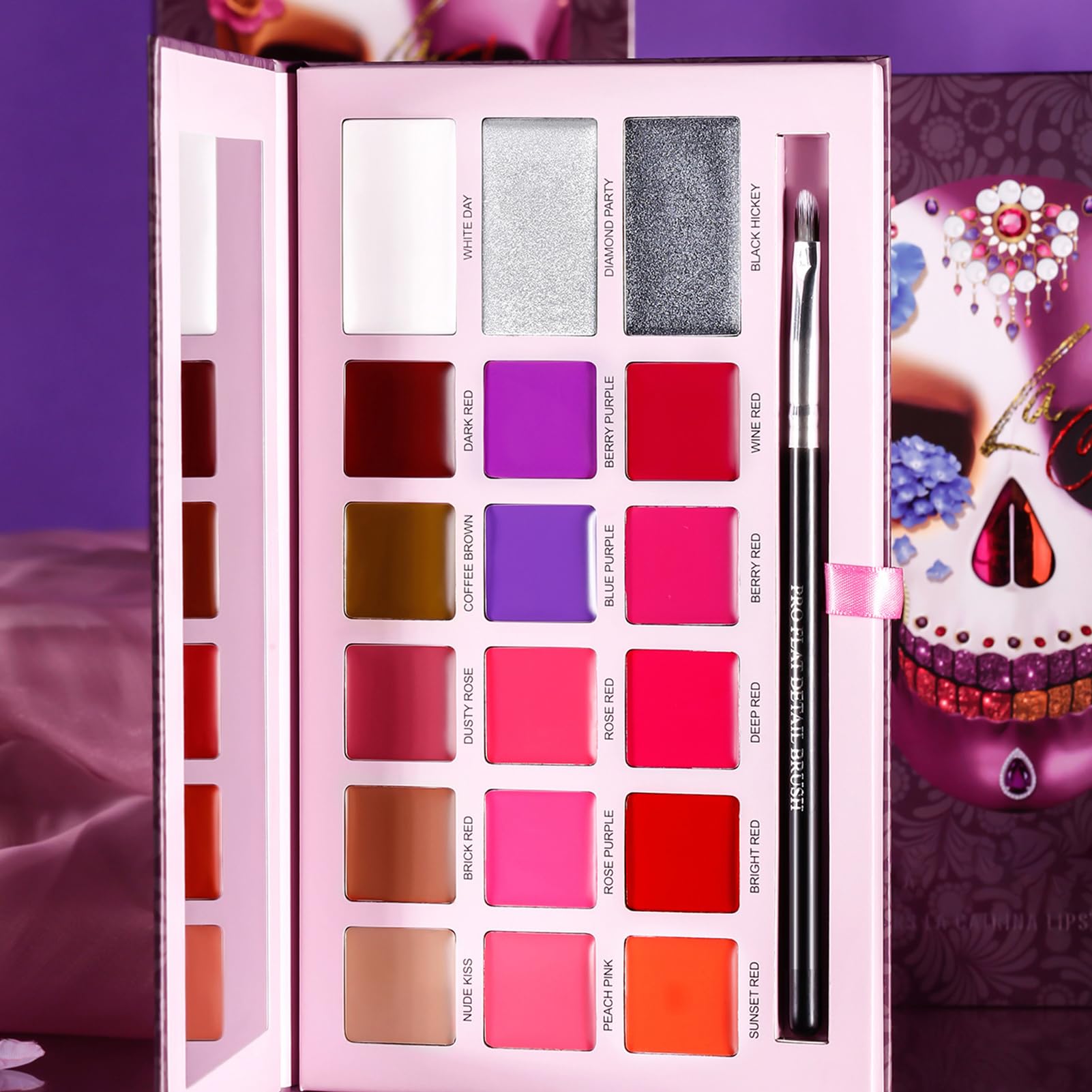 Palette di per donne, per labbra per trucco Rossetto a 18 colori idratante | Cosmetici in costume di Halloween A lungo duratura per la raccolta, le prestazioni