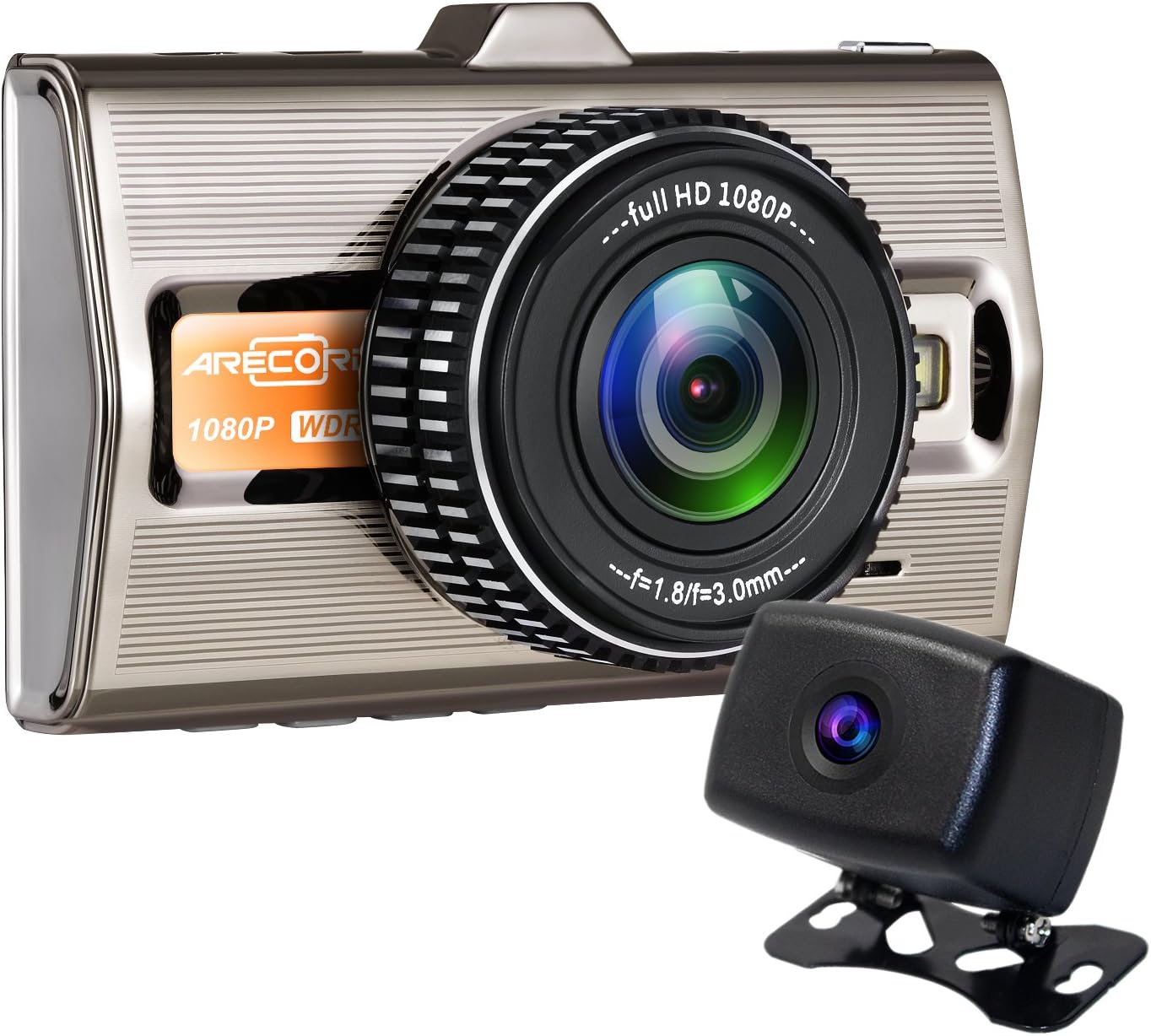 ARECORD M9S Car Dash Cam - Dual 1080P Lens DVR Camera + HDMI Output + 64GB microSD Card