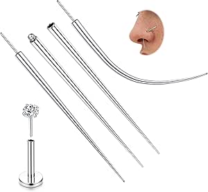 LOLIAS Piercing Set - 16G 18G Taper Und Nadeln Aus Edelstahl Für Ohr, Nase, Lippe