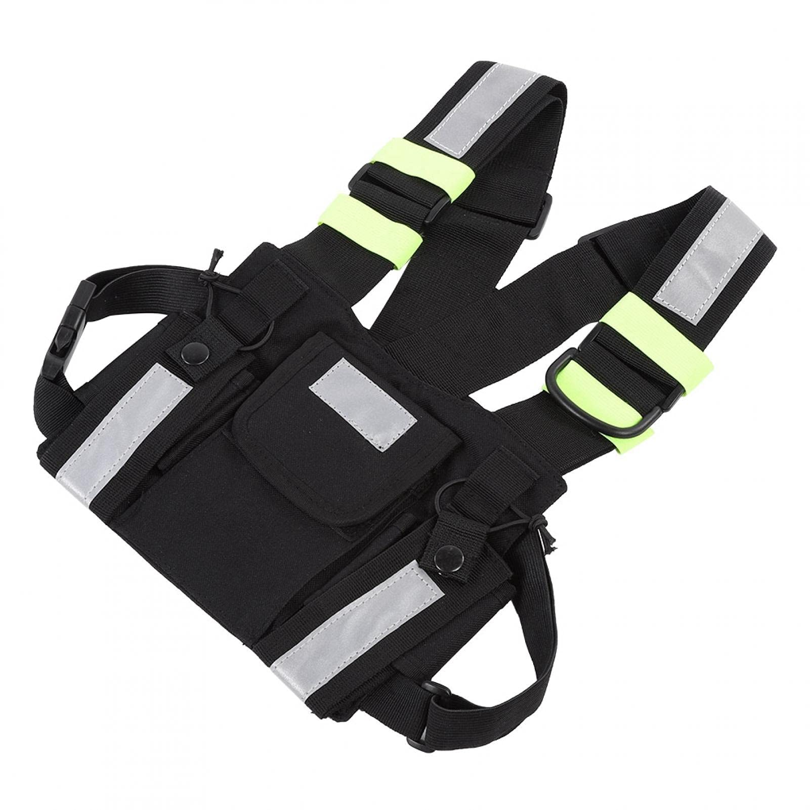 Gilet walkie-talkie, confezione imbracatura pettorale, confezione frontale imbracatura pettorale, imbracatura tattica riflettente gialla TYT Radio Confezione frontale gilet borsa pettorale per walkie-