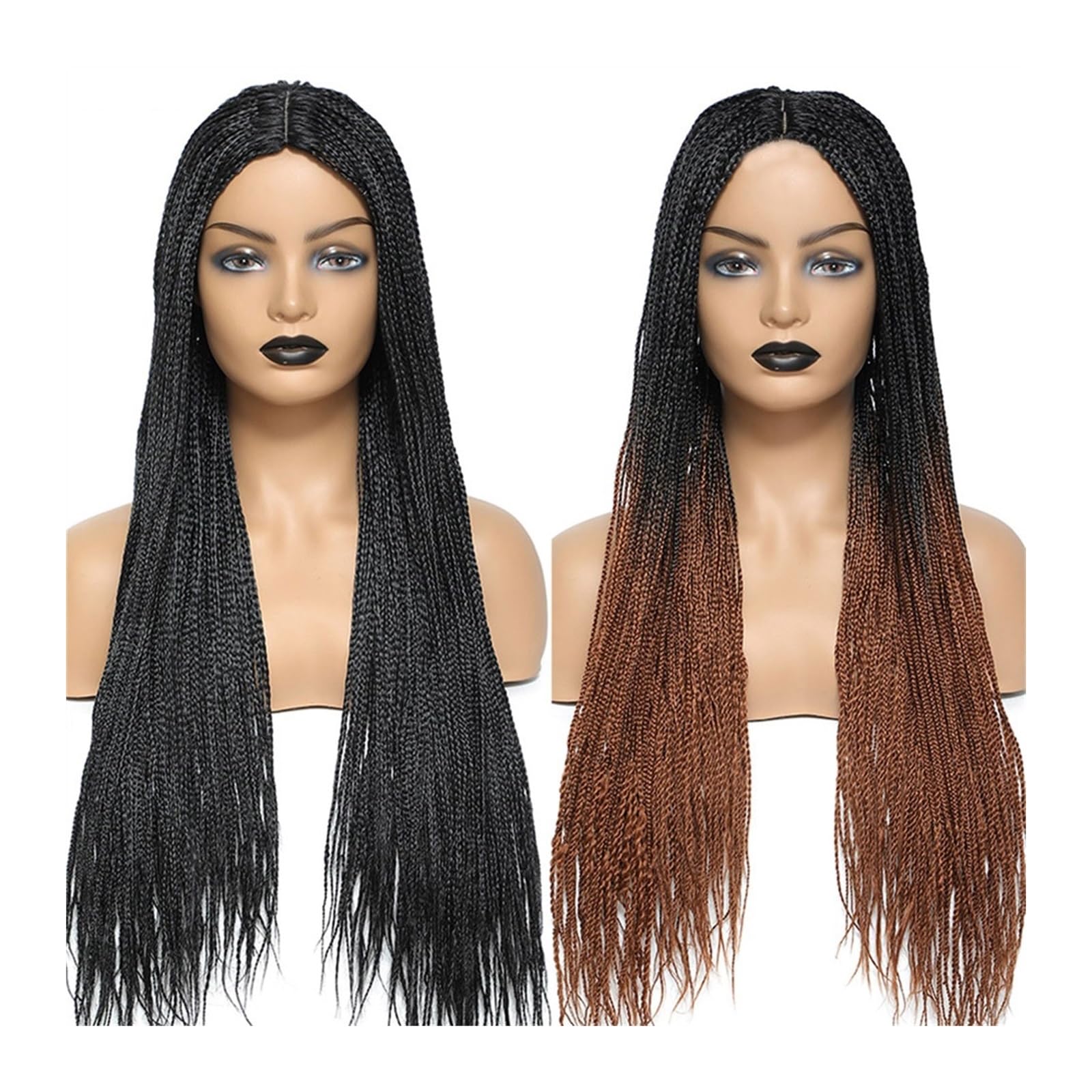 perücke Perruque Tresses Africaines Femmes Box Crochet Braids Perücken Perruque Handgefertigte geflochtene Kunsthaar-Zöpfe-Perücken Kunstfaserhaar(1B 30 Color)