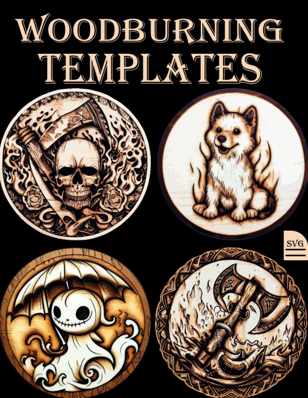 woodburning template: 90 motifs for tracing and creating pyrography art