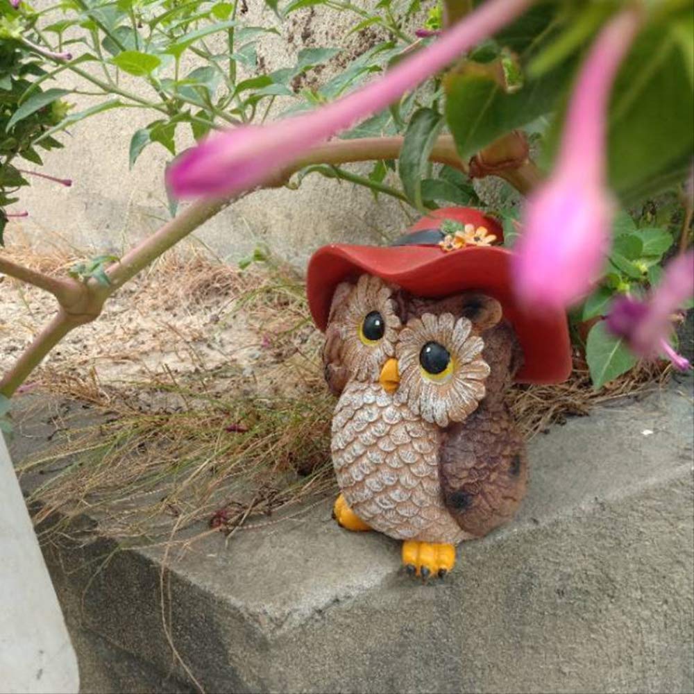 Figurines miniatures de jardin hibou en résine de qualité supérieure
