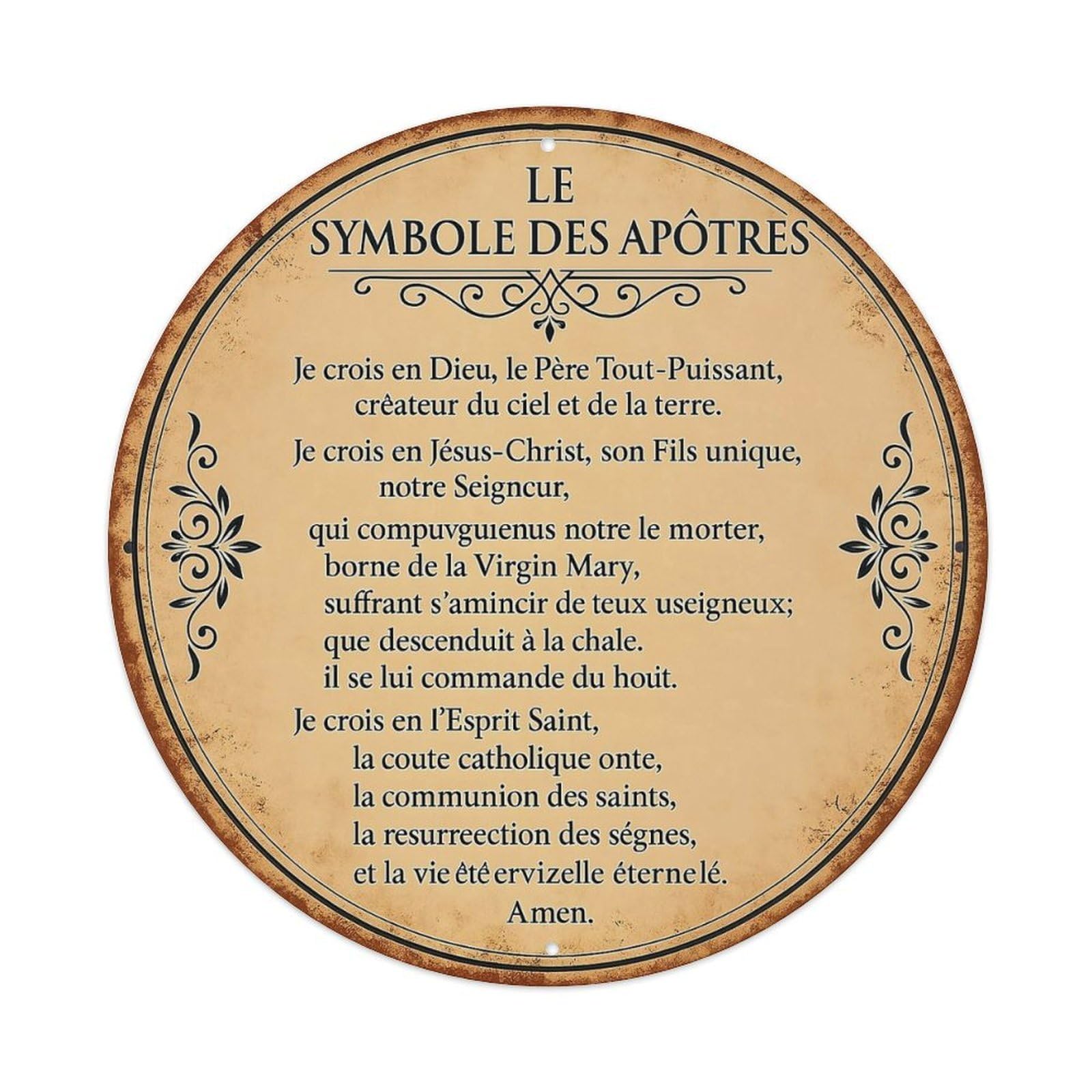 The Symbol Of The Apostles Round Metal Tin Sign Vintage Wall Decor, Bar Garage Cafe Kitchen Home Wall Art Poster 8x8inches