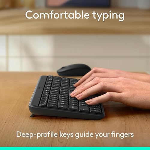 Miniatura 4 de Logitech MK250 Combo de Teclado y Ratón Inalámbrico Bluetooth: Conectividad Rápida y Fácil, Teclado Inalámbrico Compacto, Ratón Ambidiestro,
