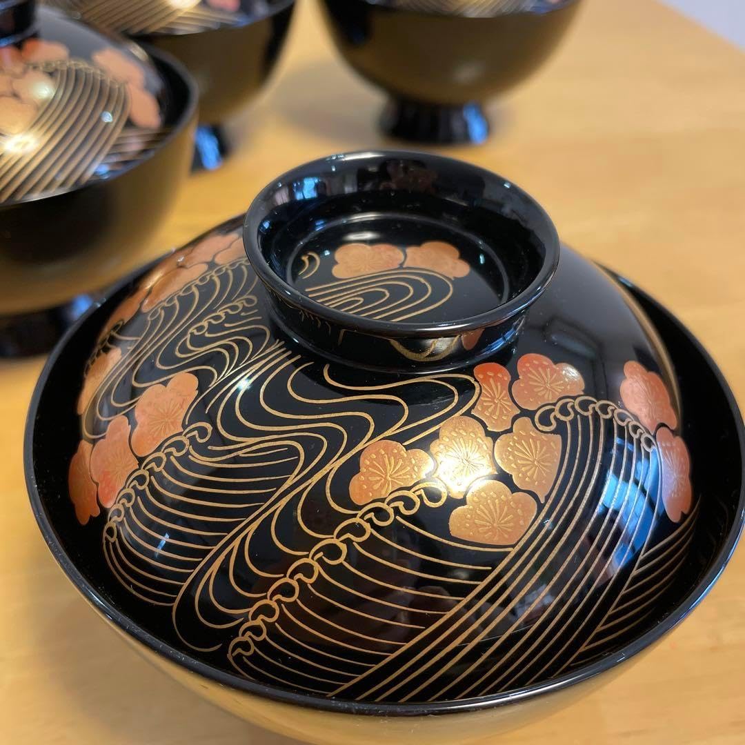 輪島塗　漆器(5客)　木製 輪島塗 漆器(5客) 木製