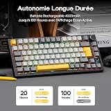 EPOMAKER Ajazz AK820 Pro ISO-FR Clavier Mécanique sans Fil AZERTY - 4