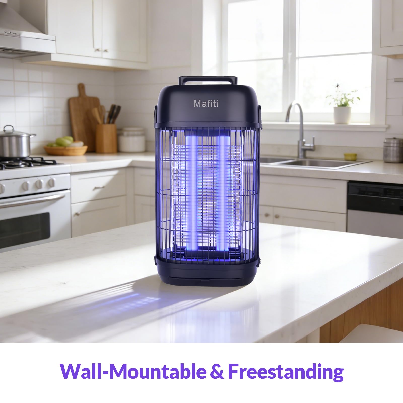 Mafiti Fly Zapper Electric Fly Killer 1200V Bug Zapper con Tubo de luz de 20W, Trampa eficaz para Moscas, Uso Interior, Control de plagas doméstica y Comercial (Negro)
