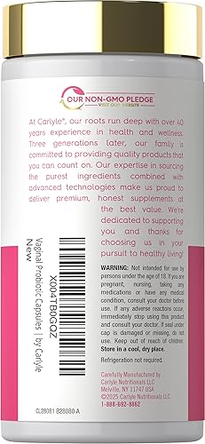Miniatura 3 de Carlyle Vaginal Probiotics for Women 60 Capsules with Prebiotics Supports Healthy Odor, pH, Yeast Balance, and Flora Vegan, Non-GMO, Gluten Free
