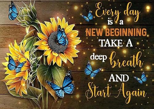 Rompecabezas de madera de girasol de mariposa, rompecabezas de 500 piezas, juego de rompecabezas desafiante y estimulante, arte de pared, regalo