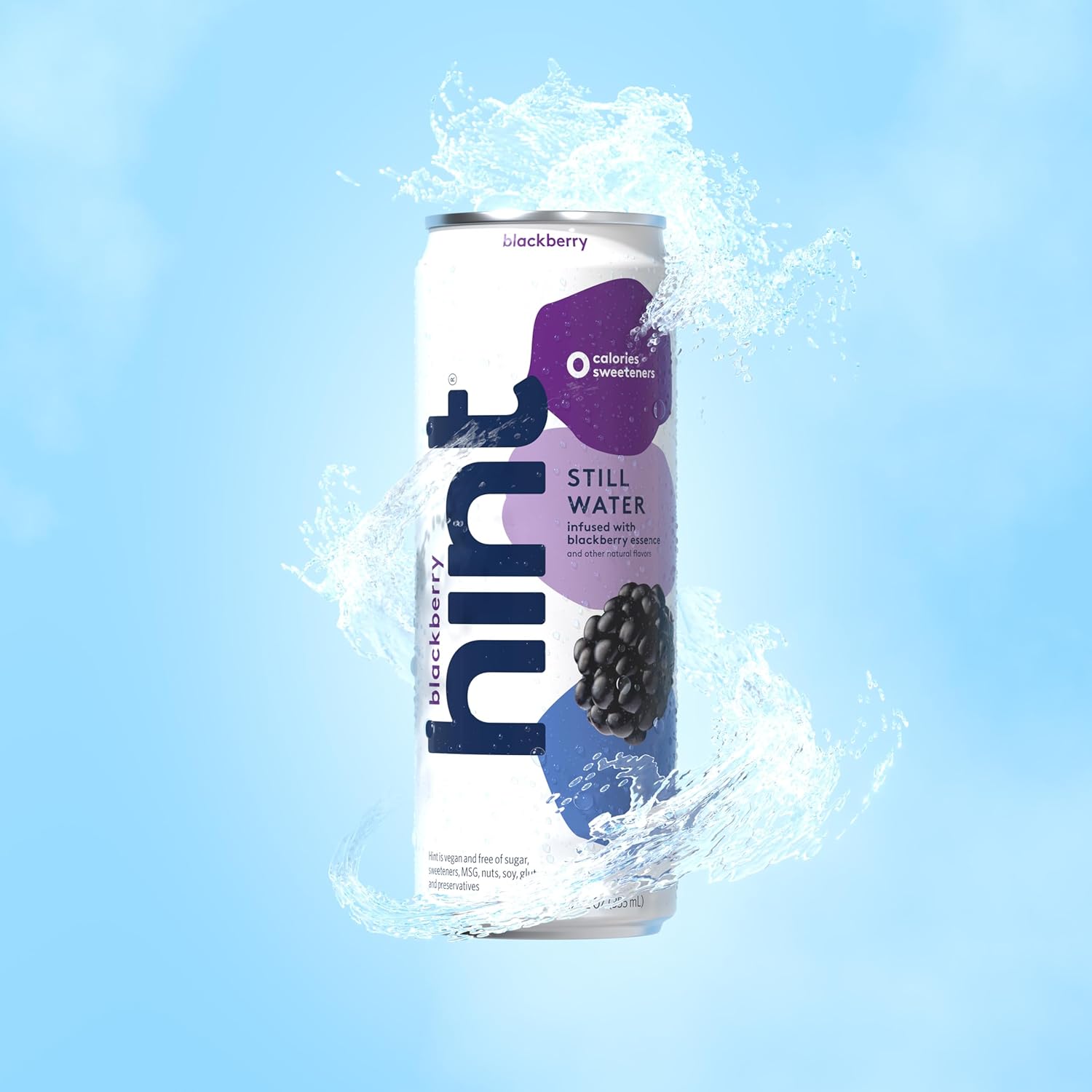 Hint Fruit-Infused Canned Water, Blackberry - Purified Flavored Water with Zero Calories, Natural Flavors, and Sugar Free - 12 Fl Oz Cans (Pack of 24)