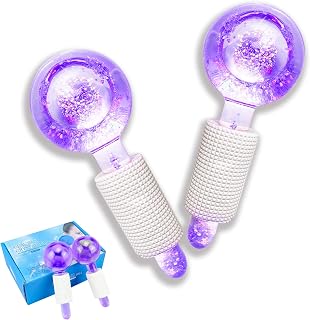 2pcs Ice Massage Ball, Face Roll Ice Balloons, Facial Ice Beauty Ball, Cold Skin Facial Massager Reducing Bags and Wrinkles (Packaged as a Pair, Purple)