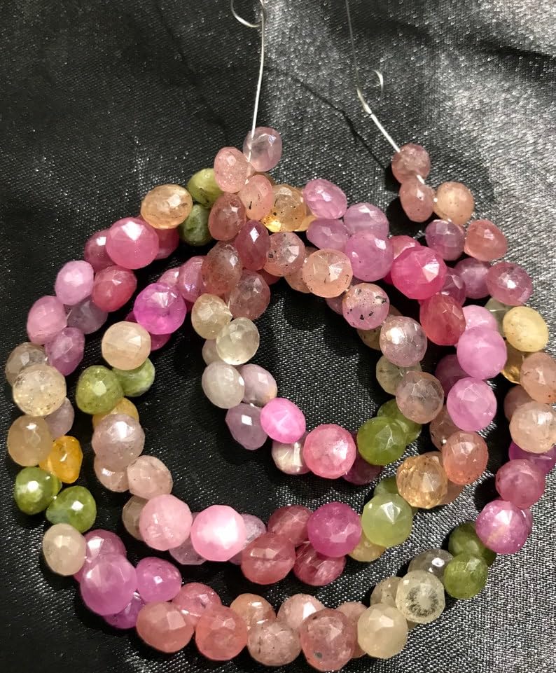 Perles de saphirs naturels oignon 7-8mm pour imaginer et fabriquer vos propres colliers chic