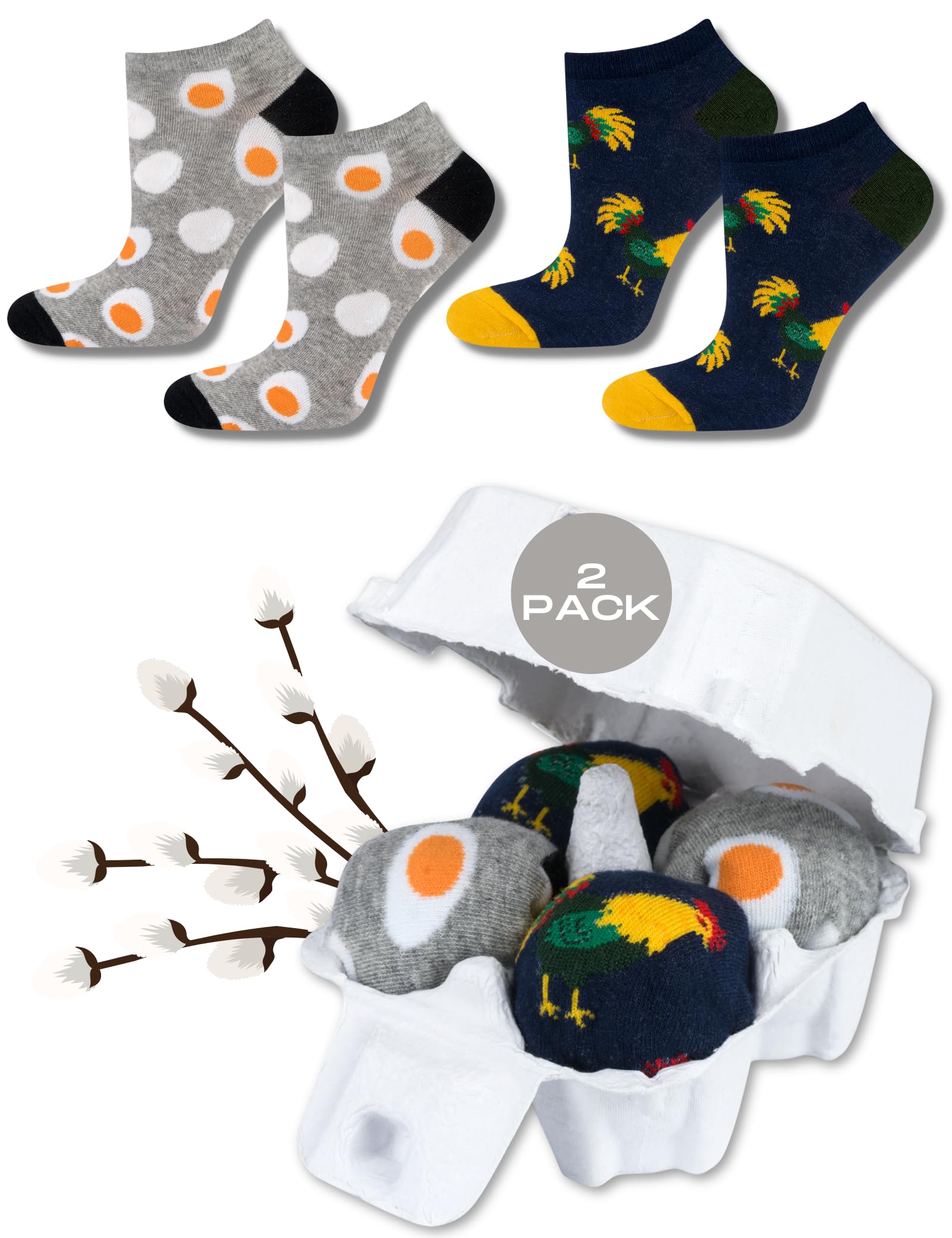 soxo Easter Egg Socks Men Funny Women Gifts Mens Cotton Sock Ladies Gift Men's Presents 6.5-10.5 Easter Men’s 2 Pairs