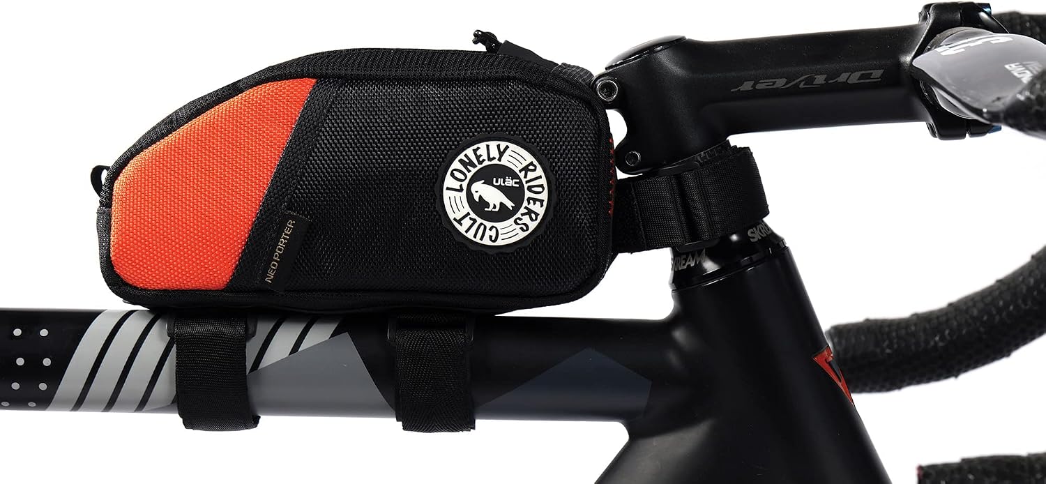 ULAC NOMADPAK: TREKKING Top Tube Bag (Black-Orange, 0.9L)