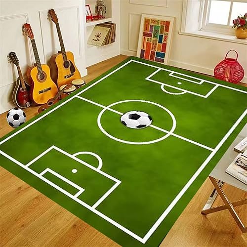Miniatura 7 de Alfombra de fútbol infantil para dormitorio de niños, alfombra de área de juegos para habitaciones de niños, alfombra de baloncesto antideslizante