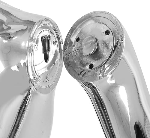 Miniatura 8 de Maniquí de cuerpo completo para mujer con cabeza y brazos rectos, 68 pulgadas de alto, plateado, torso de plástico con piezas desmontables y base de