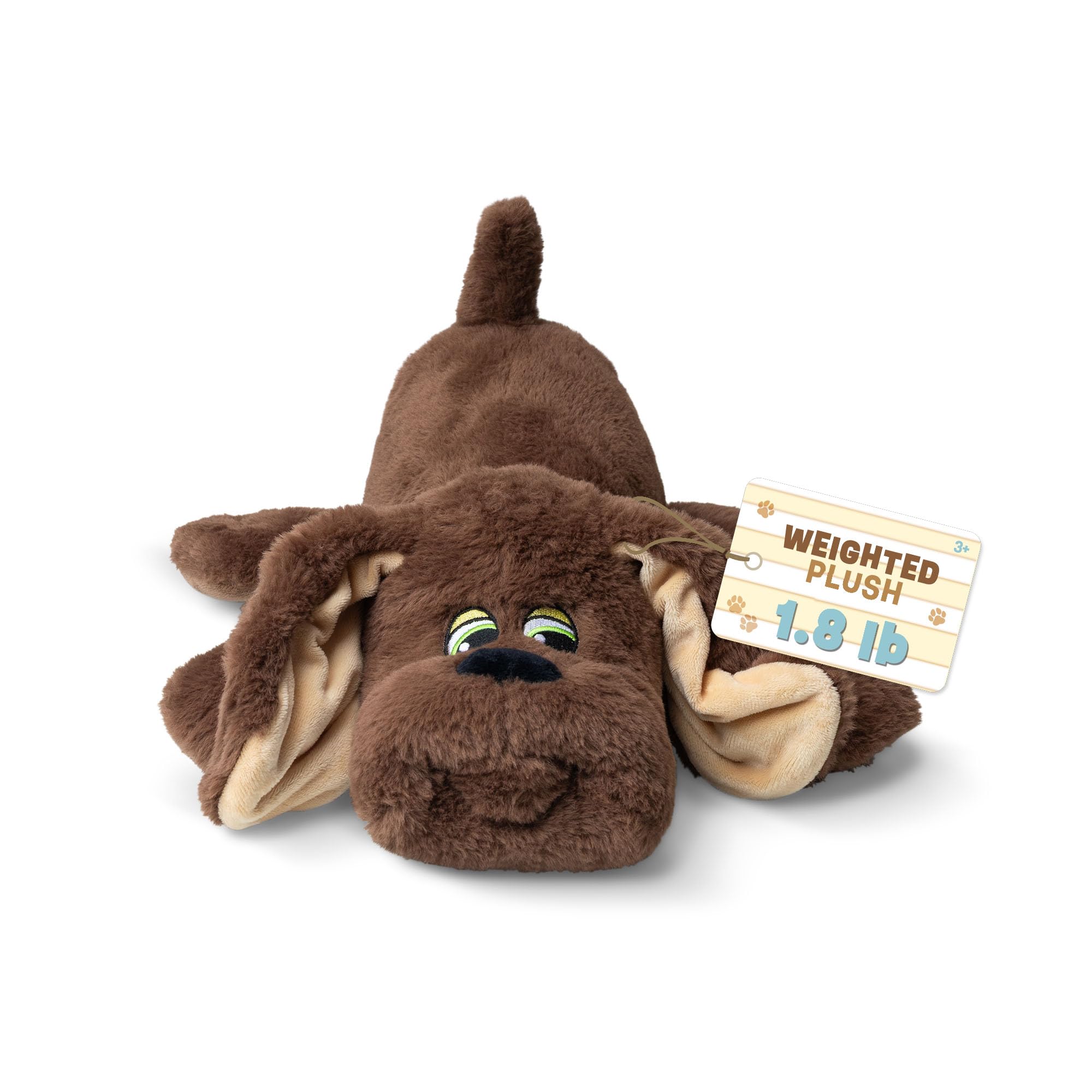 Basic Fun Pound Puppies Weighted Snuggles Maskotka Pluszowa – Pies Pluszowy Szary z obciążeniem – Miękka i kojąca zabawka