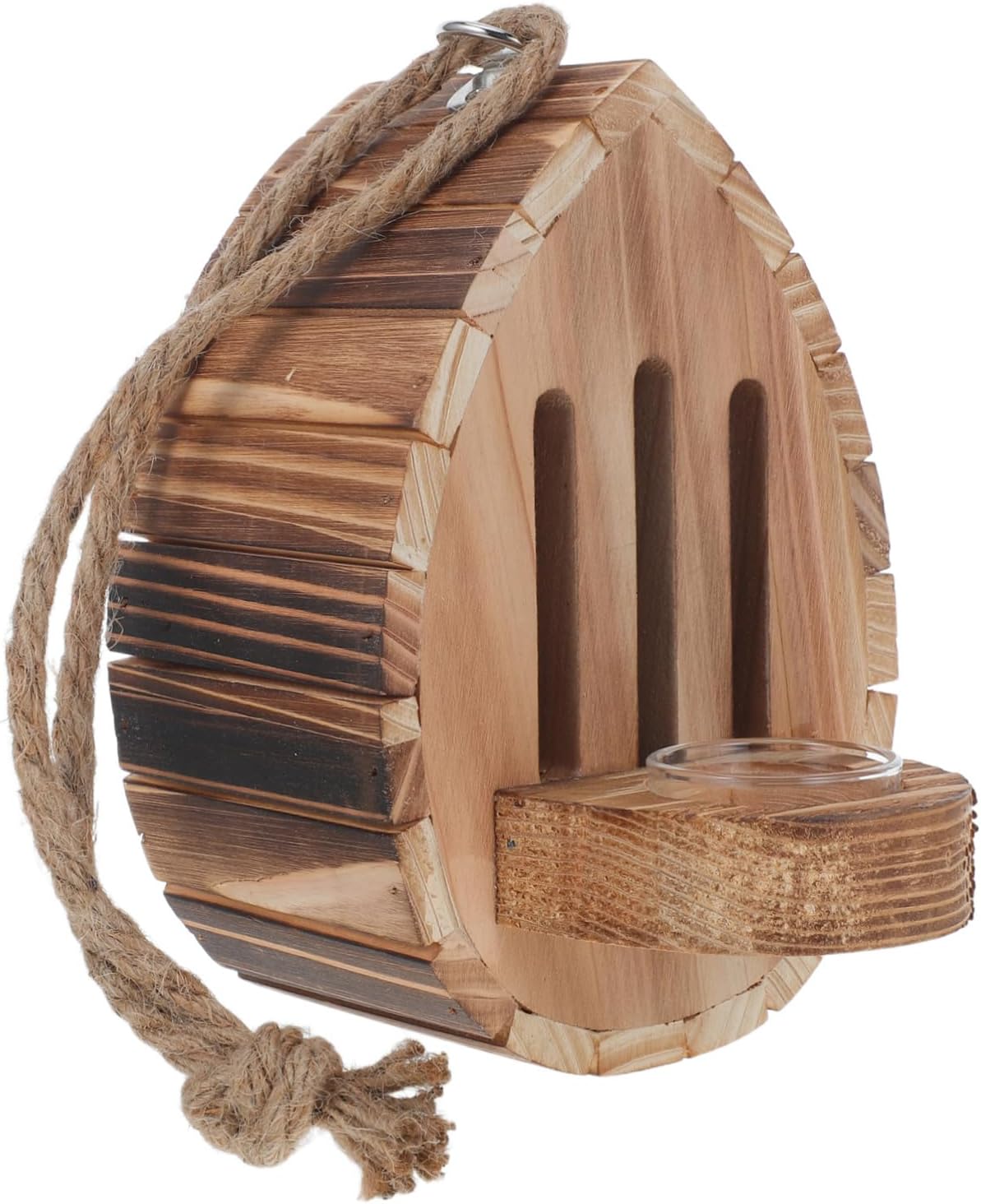 POPETPOP Butterfly House with Feeder Wooden Hanging Habitat Shelter for Garden Outdoor Decoration and Butterfly Nutrition Support