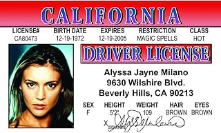 Signs 4 Fun Parody Driver’s License | Alyssa Milano ID | Fake ID Novelty Card | Collectible Trading Card Driver’s License | Novelty Gift for Holidays | Made in The USA