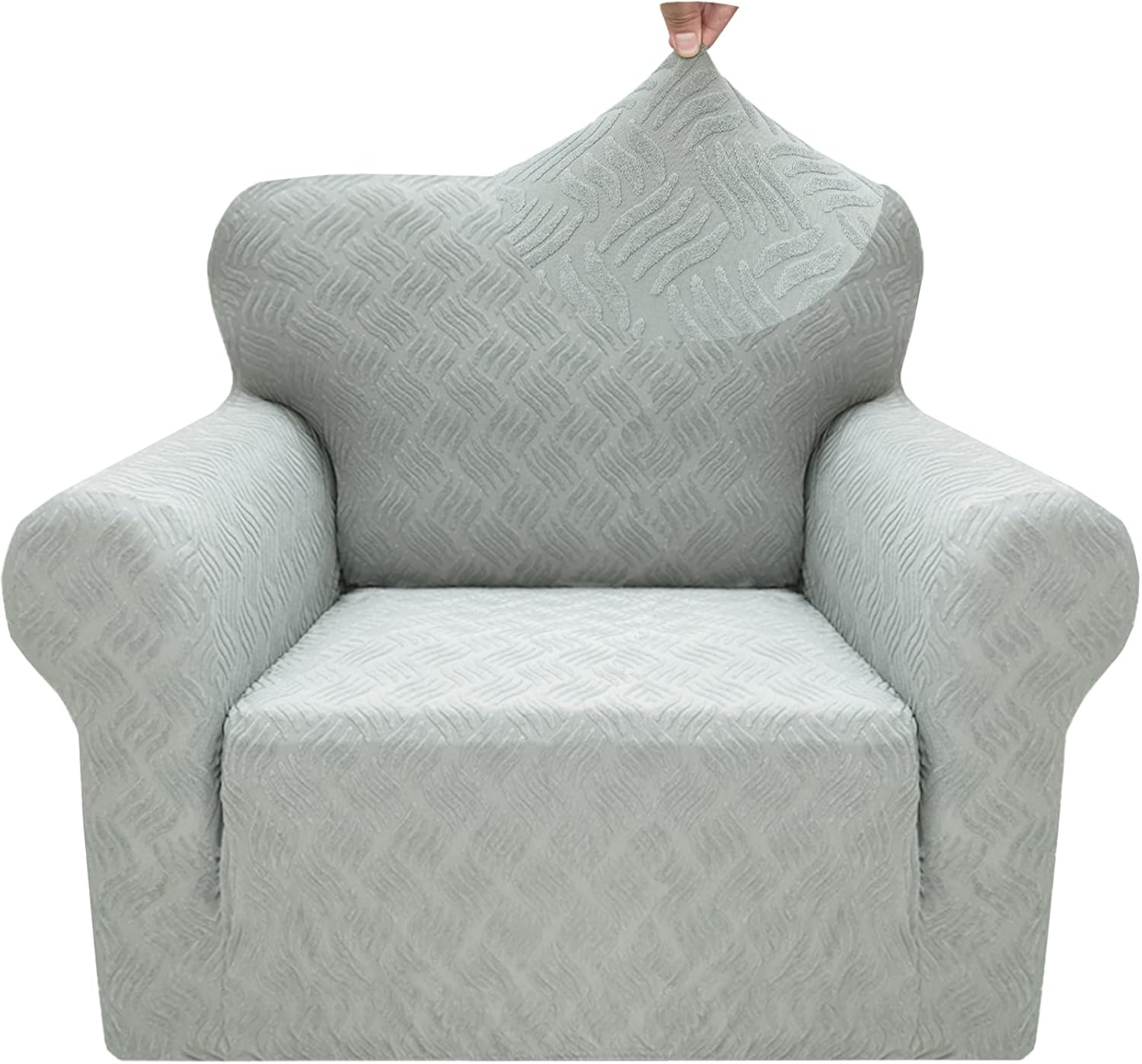 JIVINER 1 Piece Willow Leaf Pattern Chair Slipcover Stretch