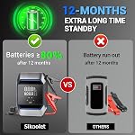 Sauter avec Air Compresseur, batterie portable de démarrage de voiture de la batterie de démarrage (8.5 Gaz/8,0L Diesel), 12V Jumper Starter Portable Jump Box avec LED Affichage, lumière d'urgence, banque de puissance