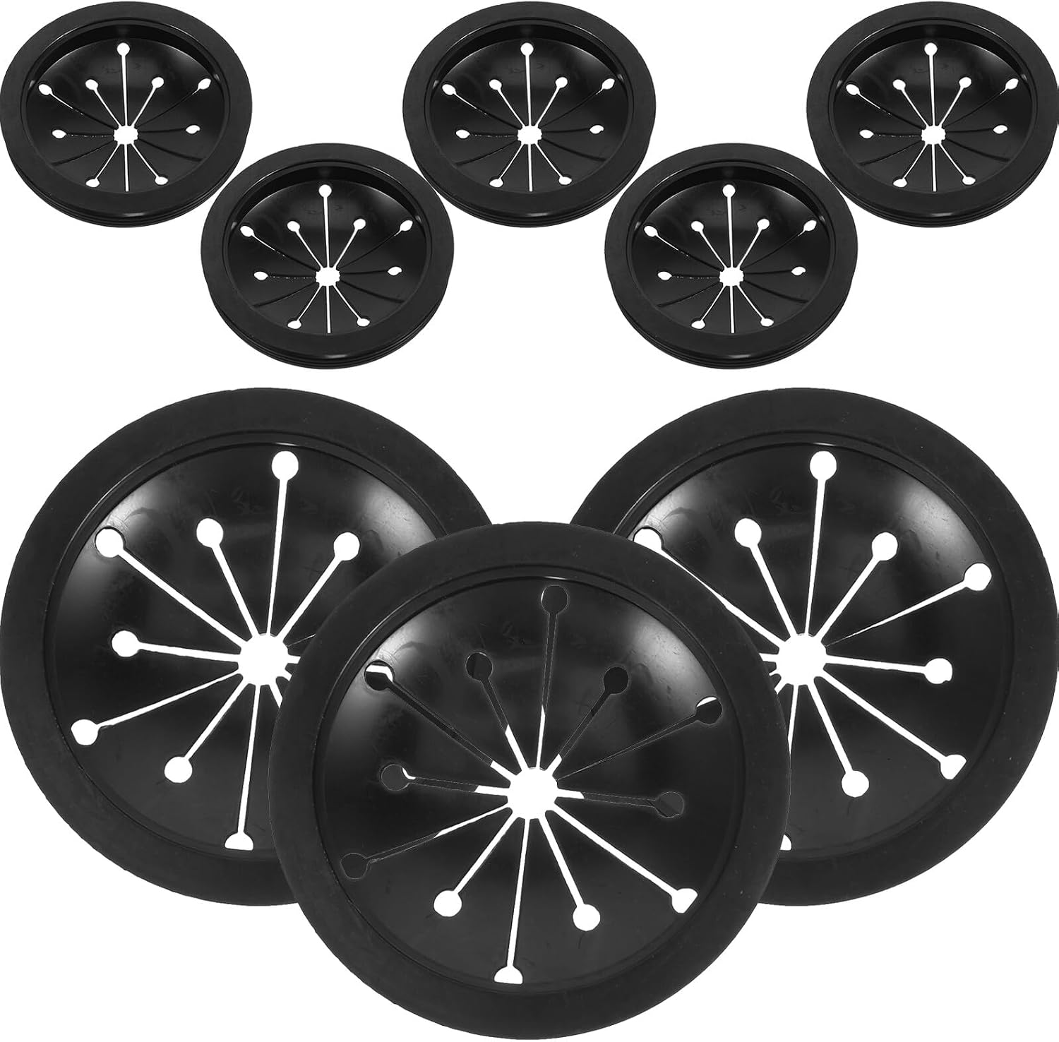 8pcs Garbage Disposal Splash Guard Collar Sink Baffle Plastic Insert Food Waste Disposer Parts Replacement for Kitchen Sink Drain Protection