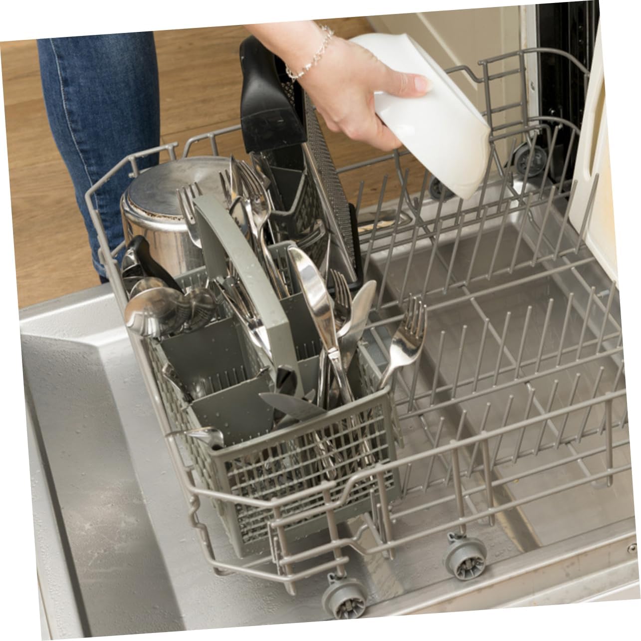 KICHOUSE Dishwasher Silverware Storage Utensil Holder Chopstick Rack Sturdy Plastic Basket Easy to Carry