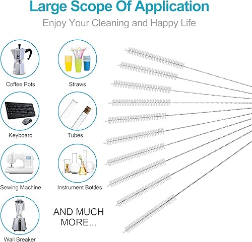 Miniatura 7 de Cepillo limpiador de paja largo que se extiende de 12 pulgadas, extra ancho de 0.47 pulgadas de diámetro, cepillos de limpieza para tubo de cuello