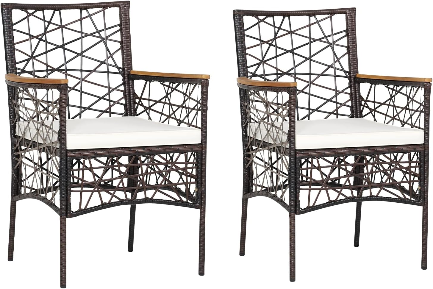 GIANTEX 2er Set Gartenstühle - 360° Drehstühle Mit Schaukel-Funktion