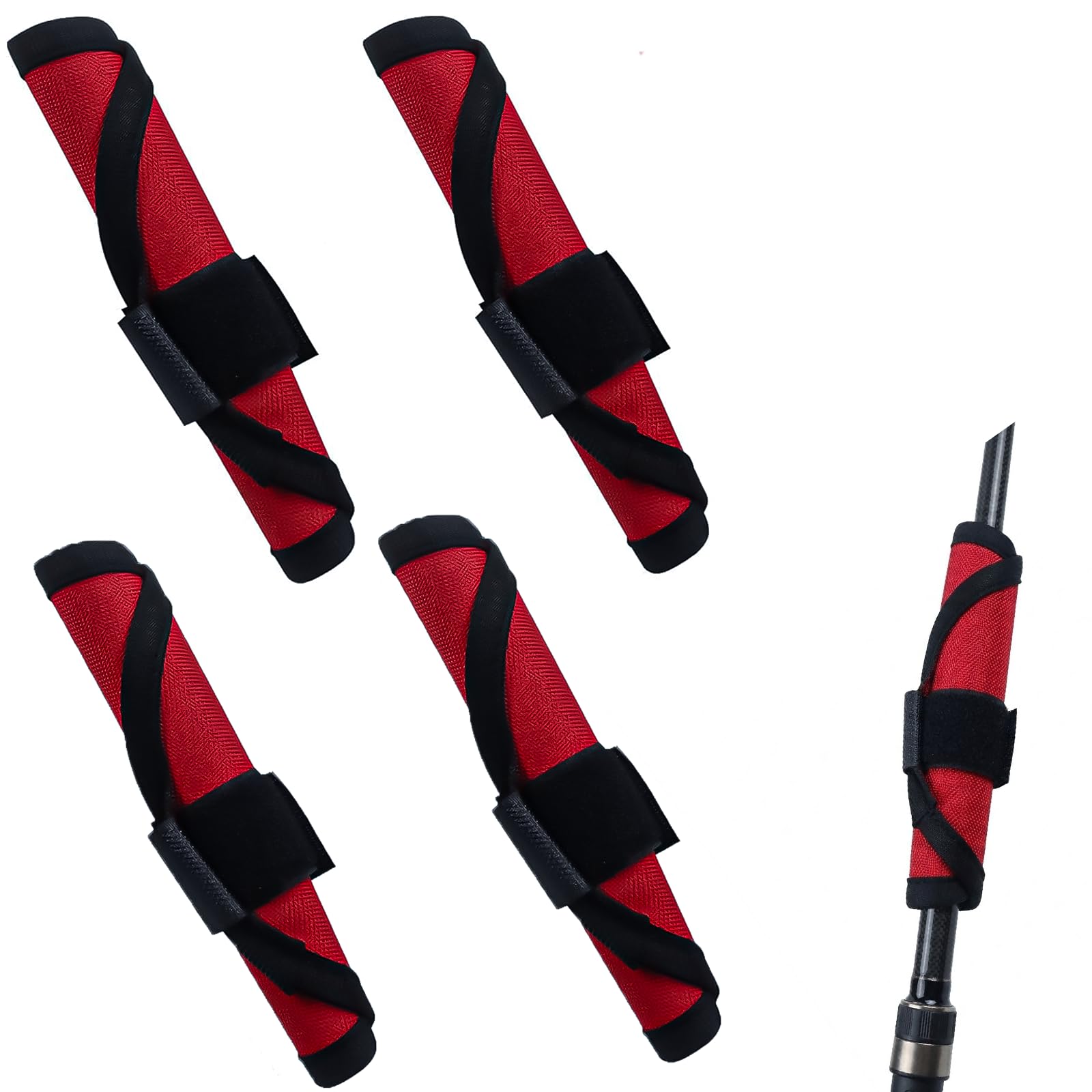DAQUN 4 Pcs Fishing Rod Armour, Lure Glove, 150mm Safety Wrap, Reusable Bait Holder, Canvas, for Outdoor River Bank