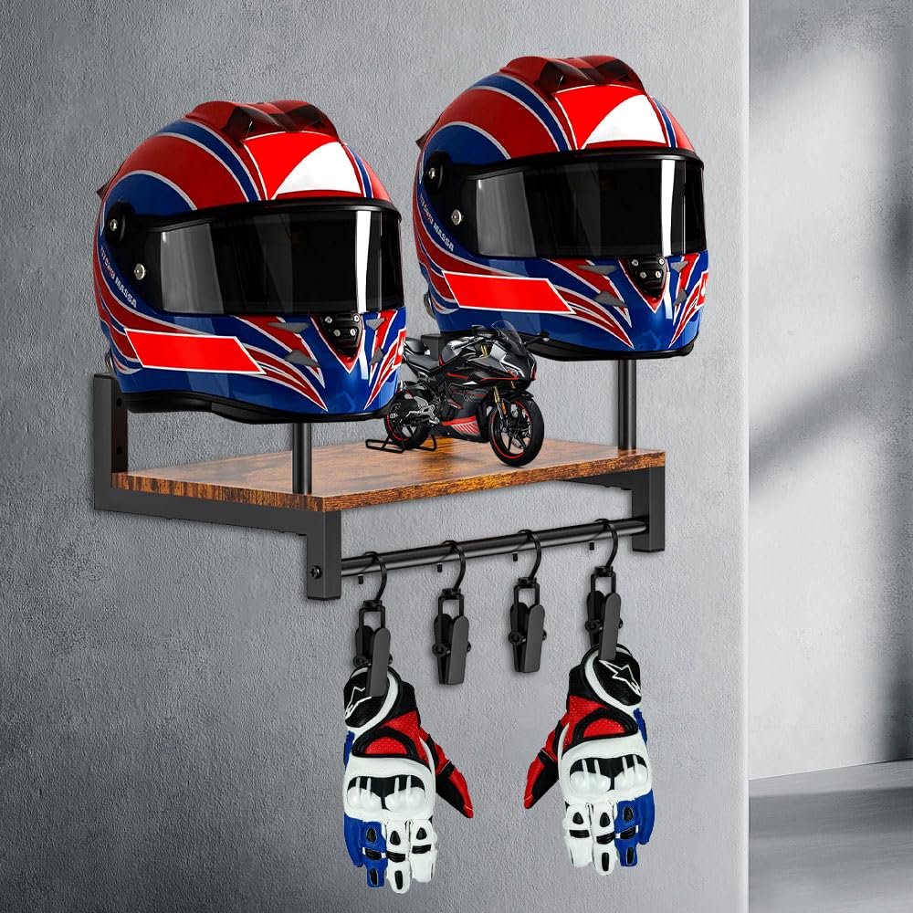 Appendi Casco Moto da Parete, WDKXCN Porta Casco Moto da Parete, Minimalismo Supporto da Parete per Casco, Appendi Casco Moto da Parete per Accessori Casco Moto e Accessori per Biciclette
