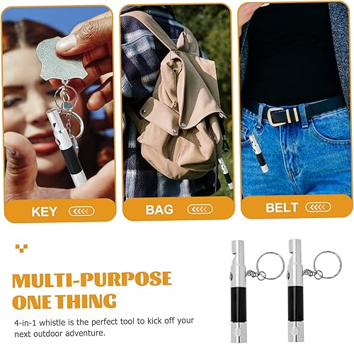 Miniatura 5 de BESPORTBLE 2 unids linterna al aire libre Shrill esenciales senderismo emergencia silbato portátil seguridad aventura