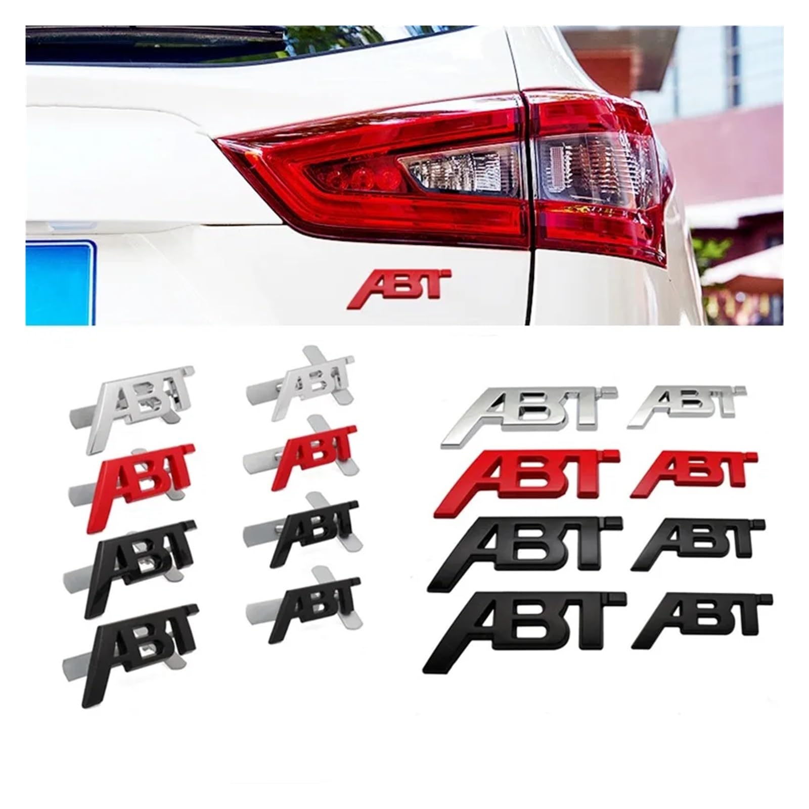 Autocollant ST Pour Voiture - 2 Pièces - Métal Argenté 84,5x16,5 Mm - Pour Calandre Et Coffre - Décoration Tuning - 2