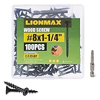 Vista 40 de LIONMAX Tornillos de cubierta de 3/4 pulgadas, tornillos para madera #8 x 3/4 pulgadas, 100 unidades, resistentes a la corrosión, revestimiento