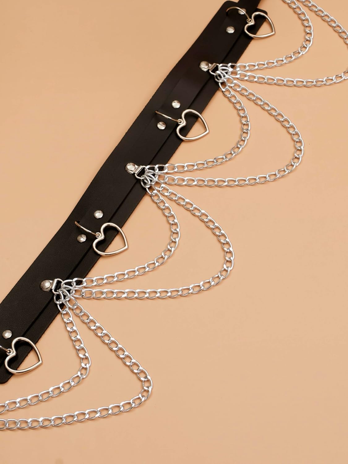 Sacina Heart Black PU leather Belt, Emo Punk Grunge Goth Belt, Gothic Punk Accessories - Image 7