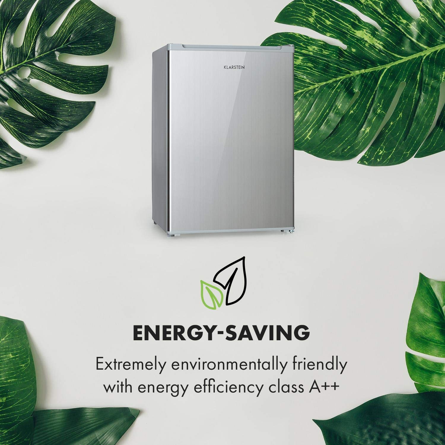 KLARSTEIN Delaware nevera - 76 litros de capacidad, eficiencie energética de clase E, 2 baldas, congelador de 4 litros, compartimento para botellas de hasta 2 litros, plateado/gris