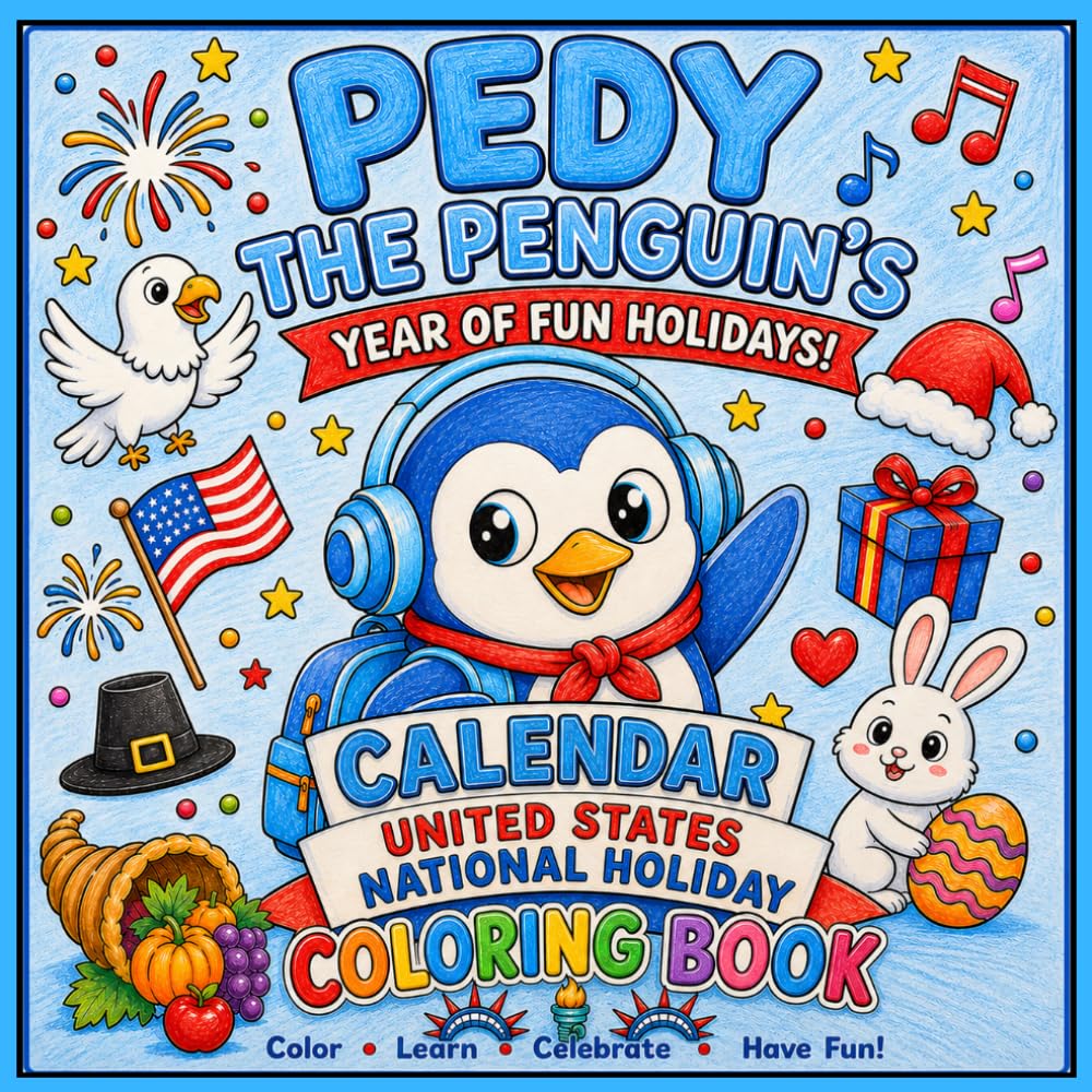 Pedy the Penguin: United States National Holiday Adventures Coloring Book